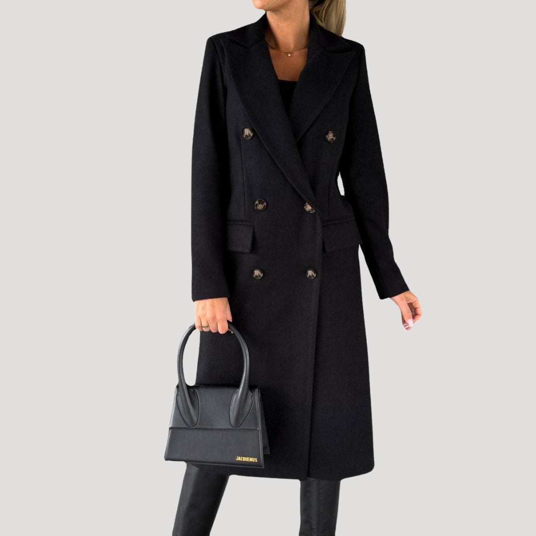 Femmes - Manteau long d'hiver - double boutonnage