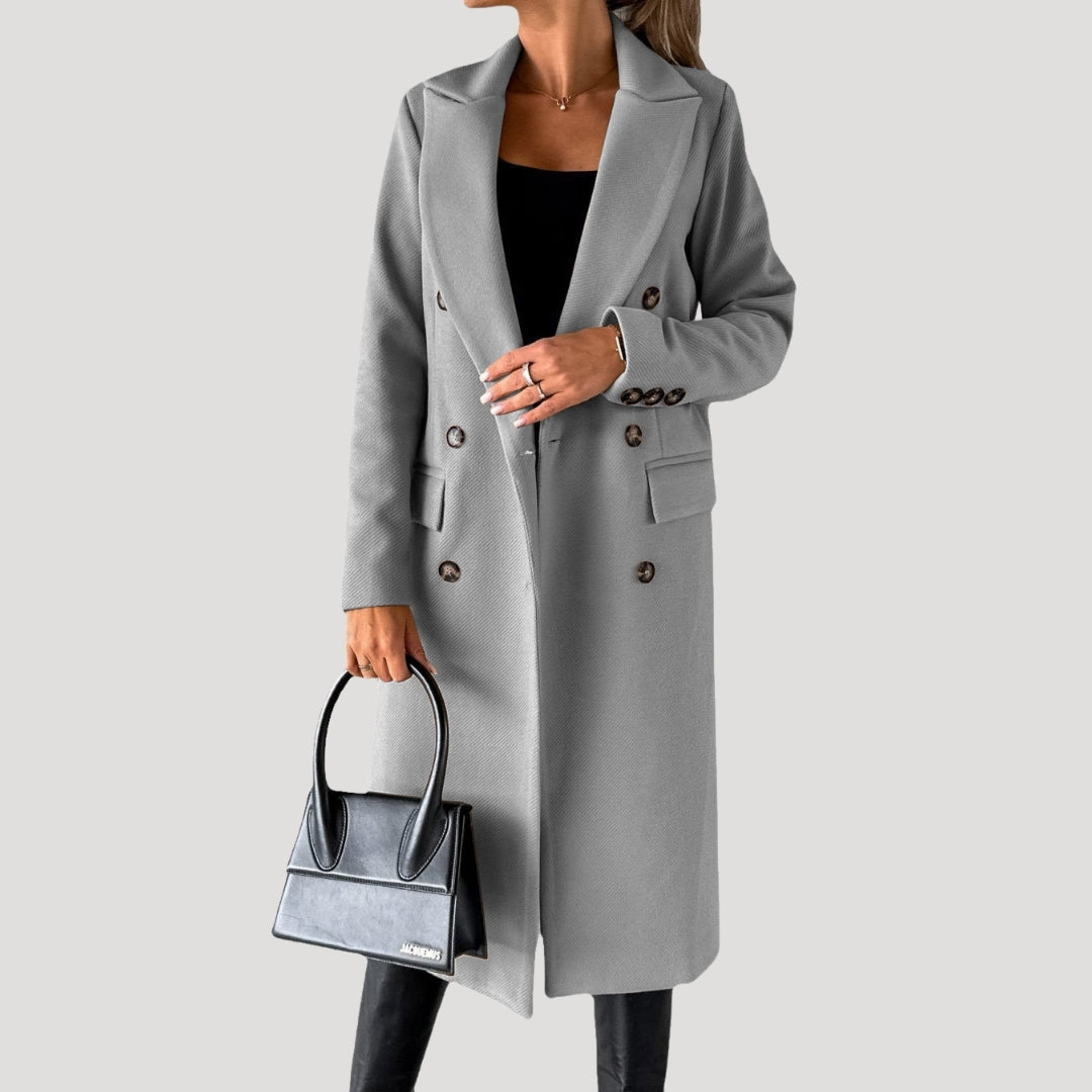 Femmes - Manteau long d'hiver - double boutonnage