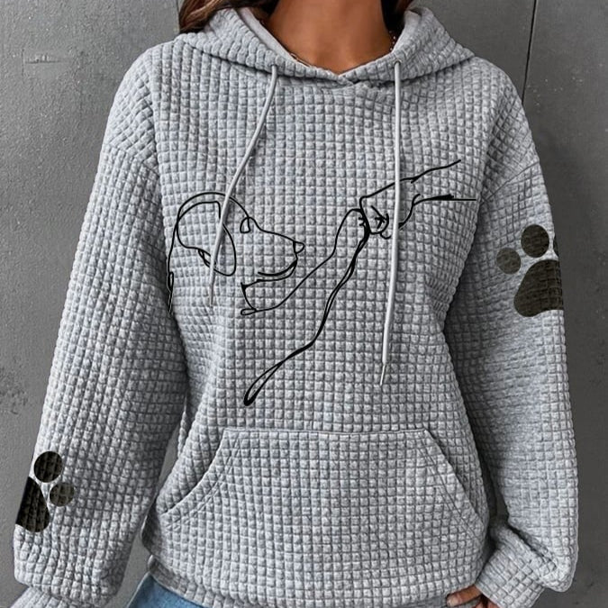 Femmes - Sweat - Capuche douillet - Imprimé adorable de chien - Confort et style pour tous les jours