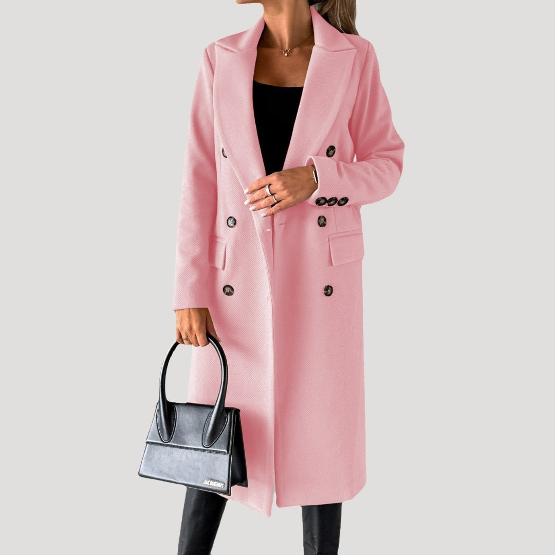 Femmes - Manteau long d'hiver - double boutonnage