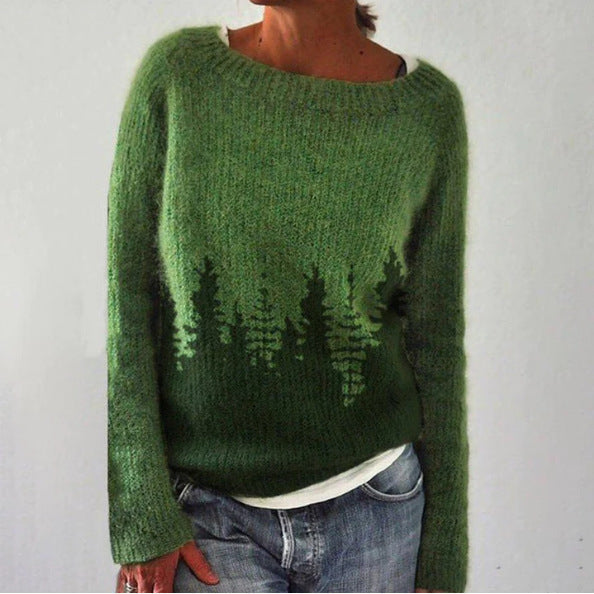 Femmes - Pull d'hiver - Tricot doux - Design rétro - Manches Longues - Confort et Style