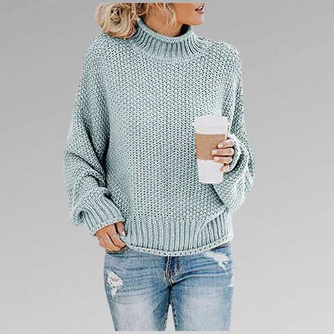 Femmes - Pull - Tricot doux - Col roulé chaud et ample - Confort et style pour l'hiver