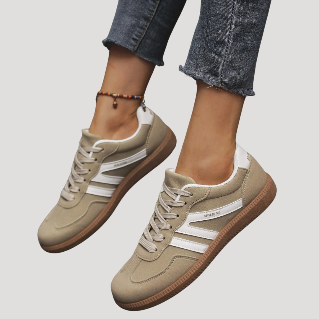 Femmes - Baskets à lacets - Matériau durable - Rayures élégantes - Chaussures confortables pour le quotidien