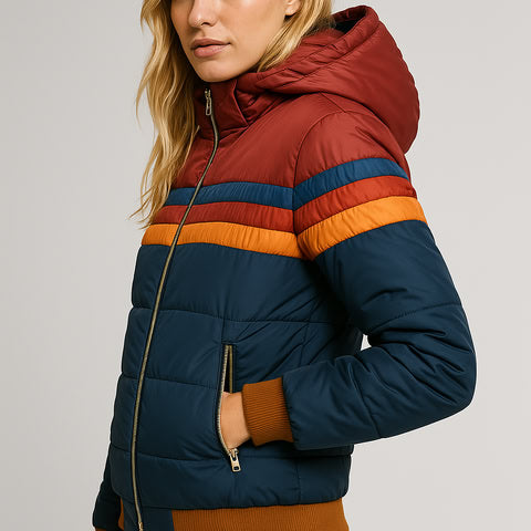 Femmes - Veste - Polaire colorblock - Imperméable à capuche - Confort et style pour toutes les occasions