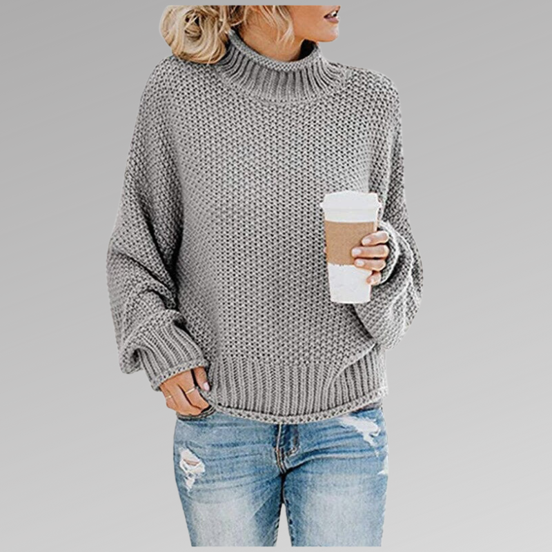 Femmes - Pull - Tricot doux - Col roulé chaud et ample - Confort et style pour l'hiver