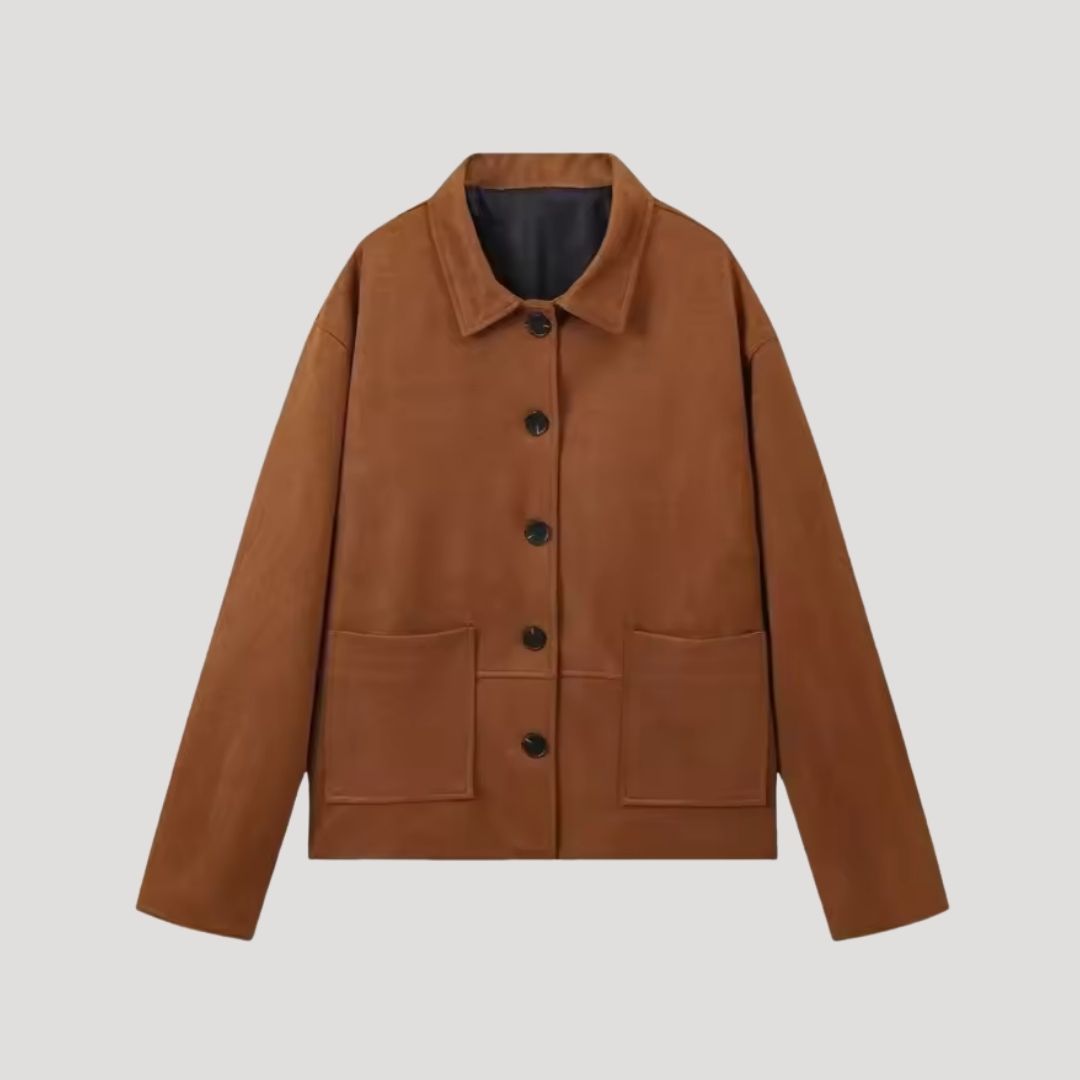 Femmes - Veste d'hiver en daim - Style oversize