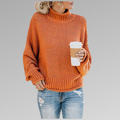Femmes - Pull - Tricot doux - Col roulé chaud et ample - Confort et style pour l'hiver