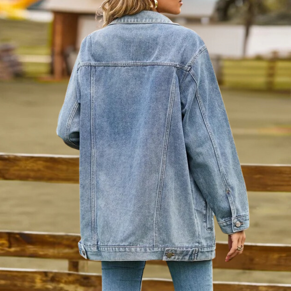 Femmes - Veste en jean élégante - Tissu durable - Confortable et polyvalente pour toute l'année - Style tendance