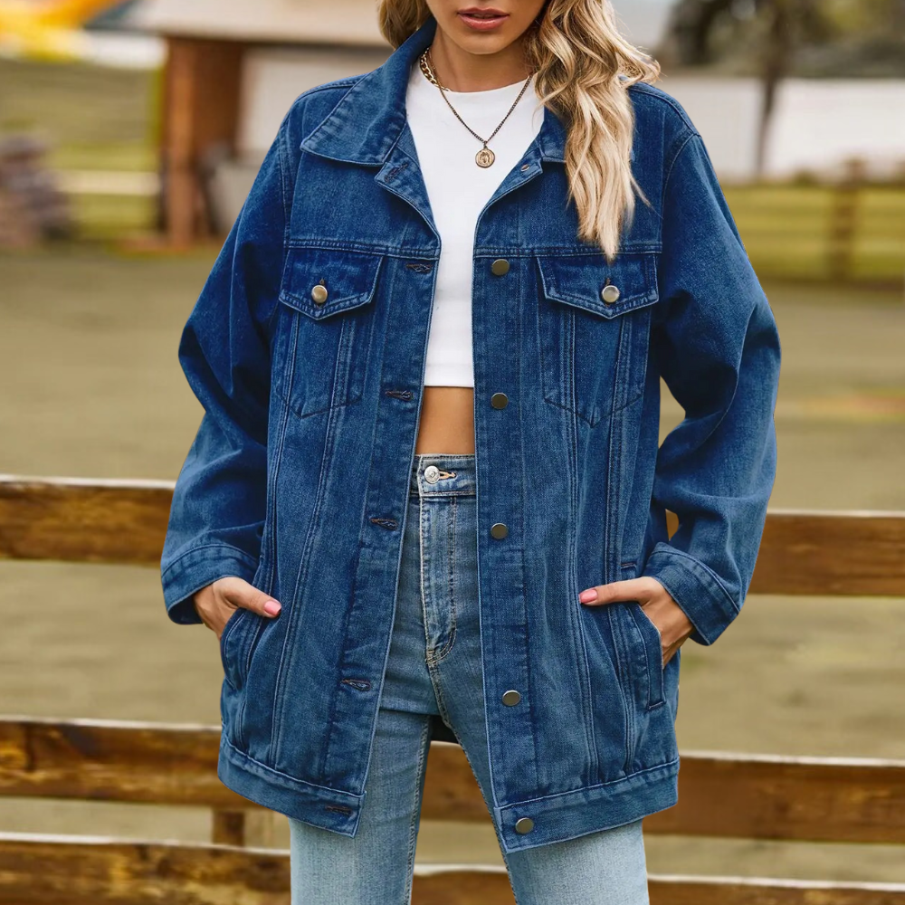Femmes - Veste en jean élégante - Tissu durable - Confortable et polyvalente pour toute l'année - Style tendance