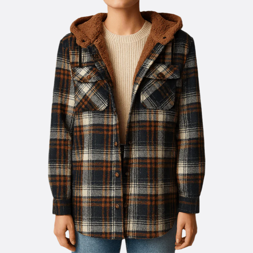 Femmes - Veste d'hiver - Carreaux classique - Doublure à capuchon - Élégance et confort pour la saison froide
