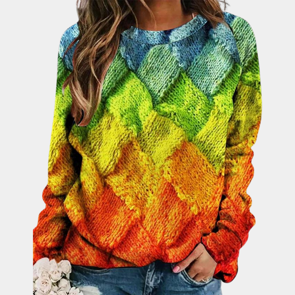 Femmes - Pull tricoté coloré - Tissu doux - Coupe décontractée - Mode tendance et confortable