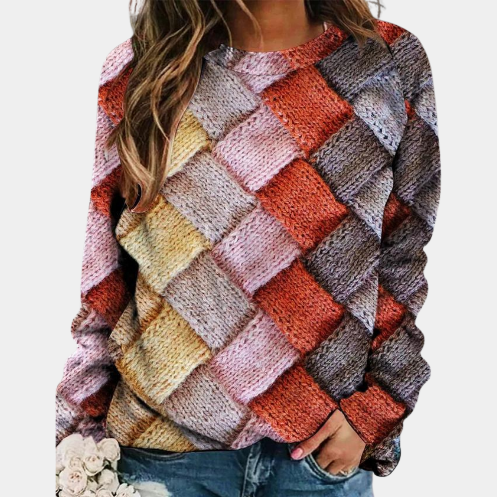 Femmes - Pull tricoté coloré - Tissu doux - Coupe décontractée - Mode tendance et confortable