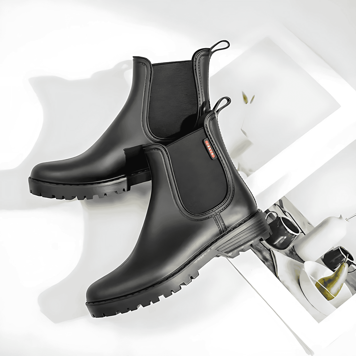 Femmes - Bottes de pluie Chelsea - Imperméables et antidérapantes
