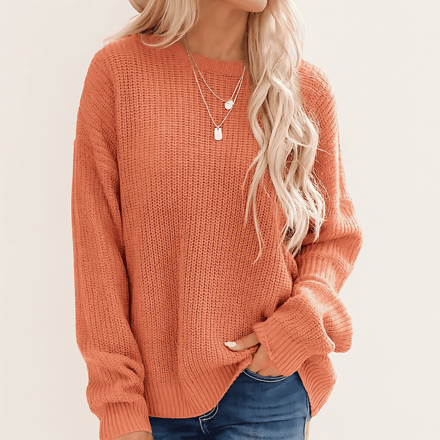 Femmes - Pull en maille côtelée - Coupe Décontractée