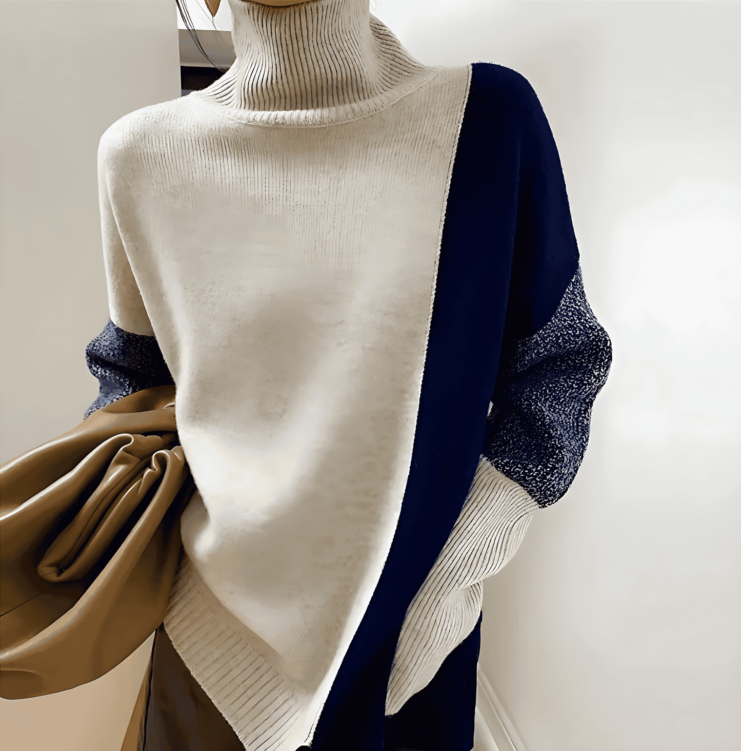 Femmes - Sweatshirt à col roulé de coupe décontractée - Laine