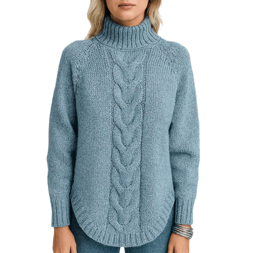 Femmes - Pull Tricoté à Col Roulé - Tricot épais - Coupe Ample et Confortable - Mode Féminine
