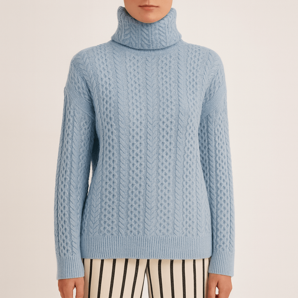 Femmes - Pull douillet à col roulé - Style tricot doux