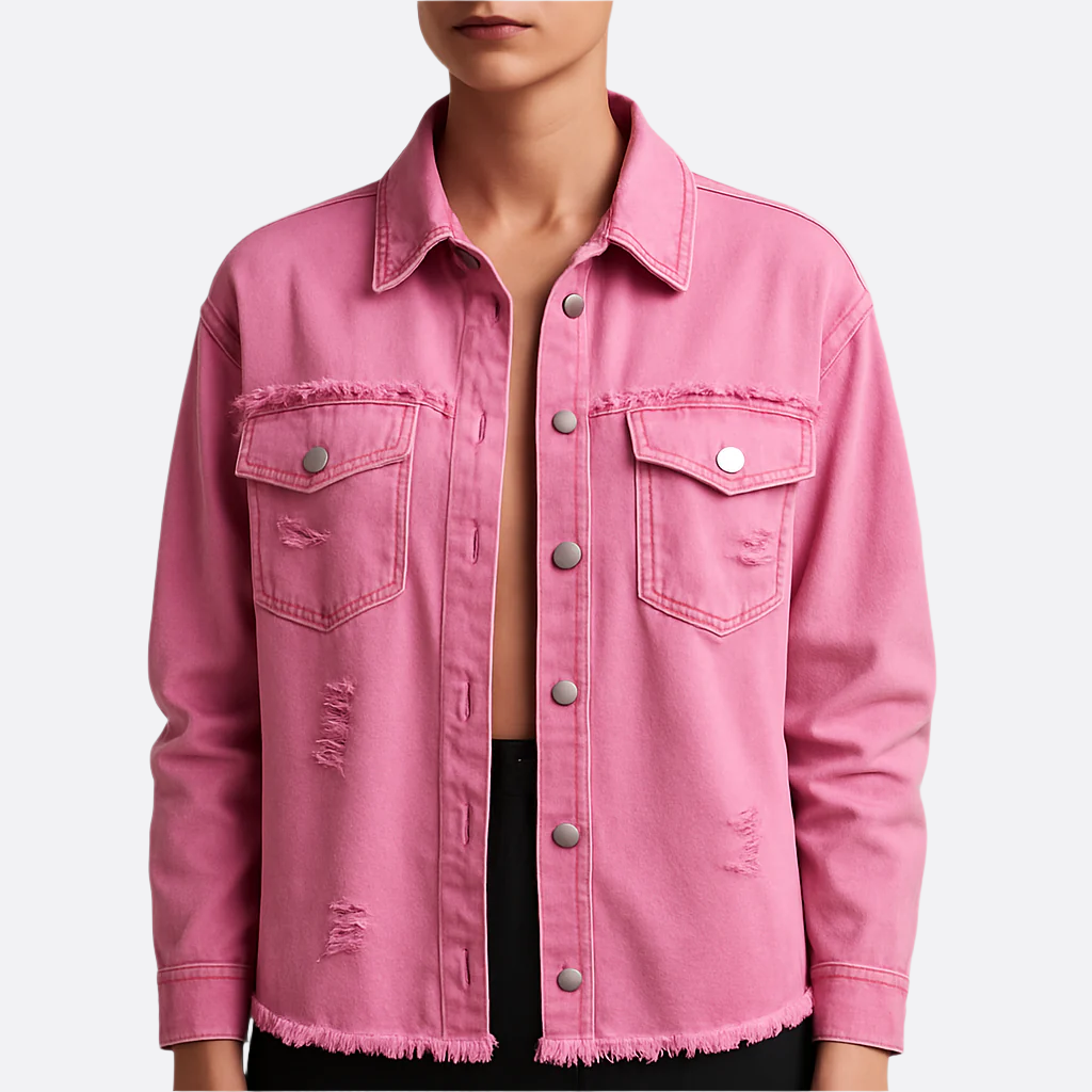 Femmes - Veste en jean décontractée - Denim de haute qualité - Style artistique élégant - Mode tendance