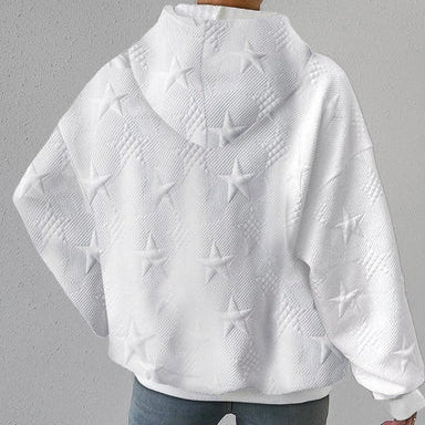 Femmes - Sweat à capuche en tricot blanc à manches longues - Confortable et élégant