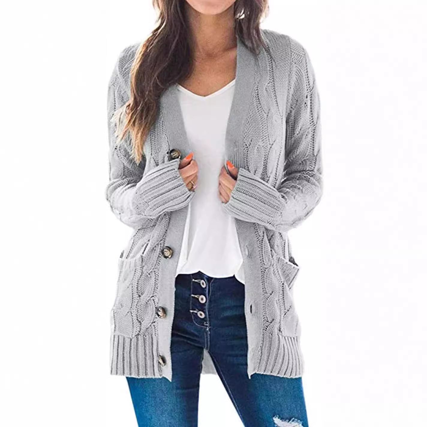 Femmes - Cardigan à coupe décontractée - Laine