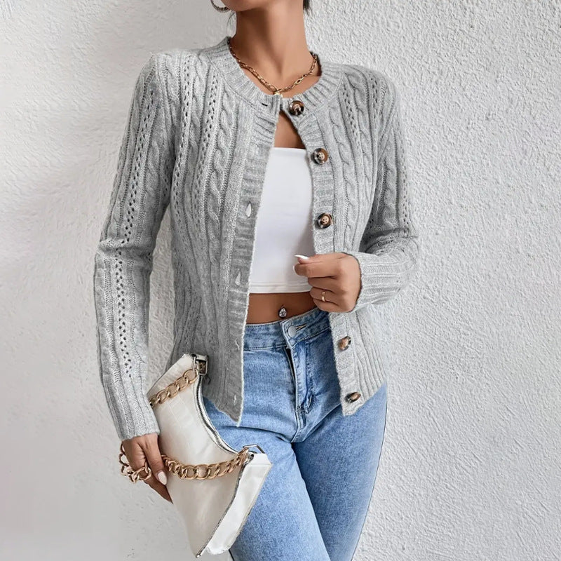 Femmes - Cardigan en maille torsadée - Chic et Confortable - Idéal pour l'Automne