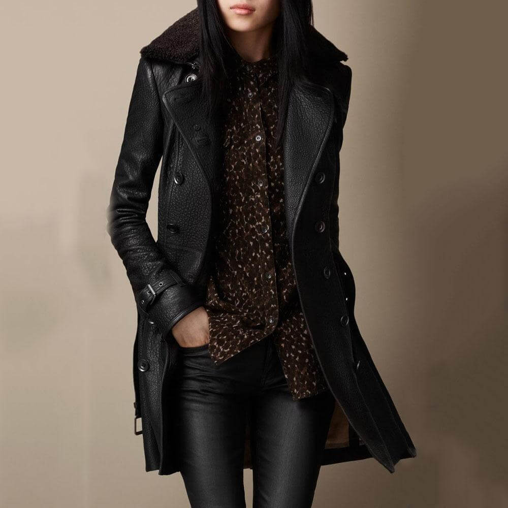 Femmes - Trench d'hiver - Matériau durable - Double boutonnage en tissu chaud - Élégance intemporelle