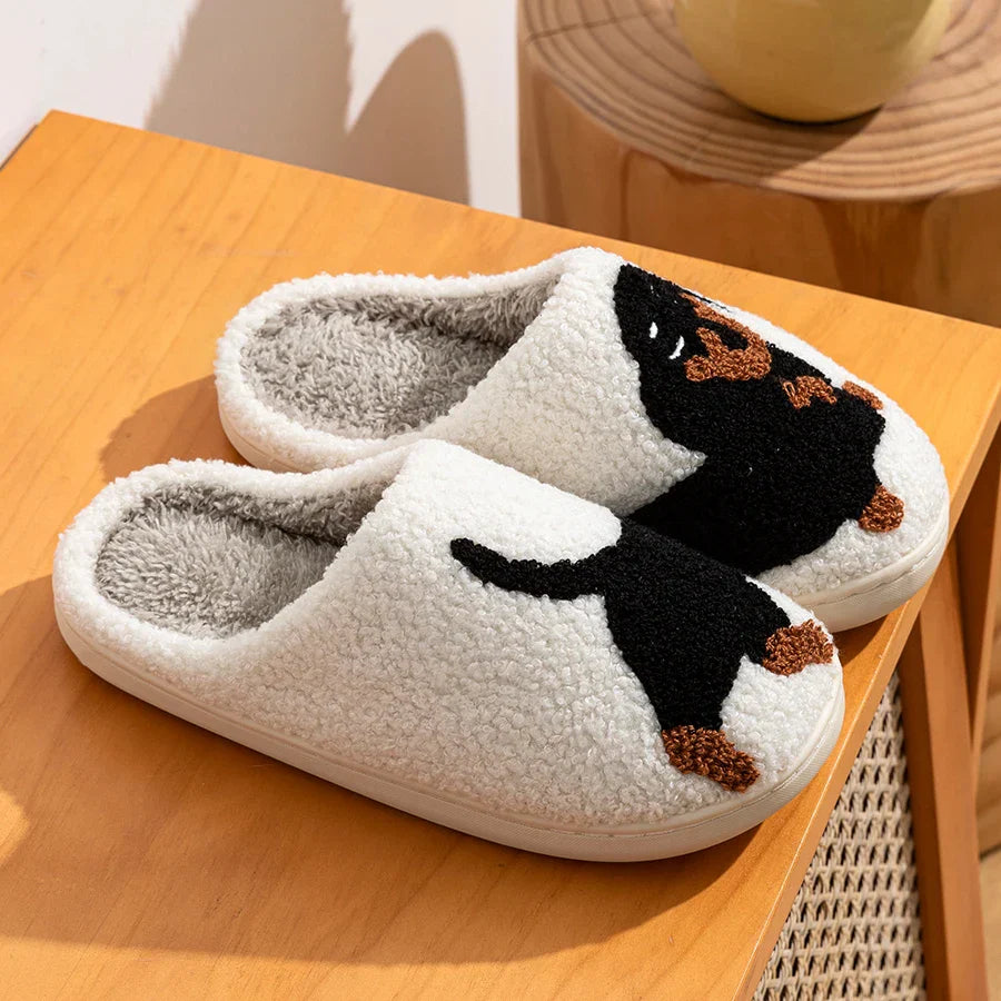 Femmes - Chaussons - Motif de chien - Douillets et chauds pour vos moments de détente
