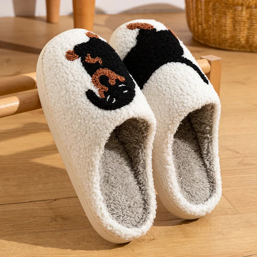 Femmes - Chaussons - Motif de chien - Douillets et chauds pour vos moments de détente