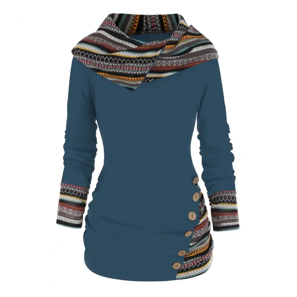 Femme - Sweatshirt d'hiver à capuche Ethno-Style