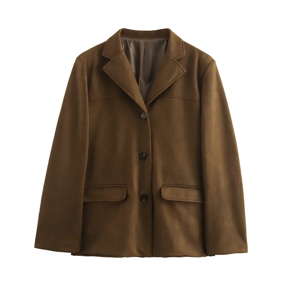 Femmes - Veste blazer croisée marron - Chic Style