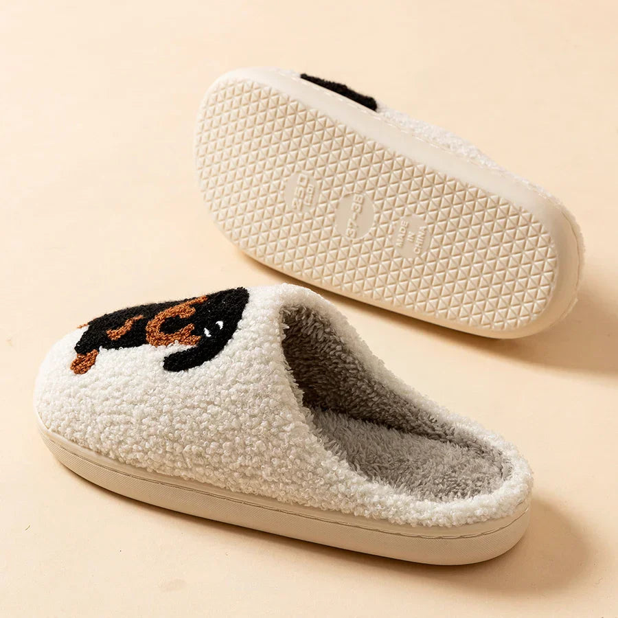 Femmes - Chaussons - Motif de chien - Douillets et chauds pour vos moments de détente