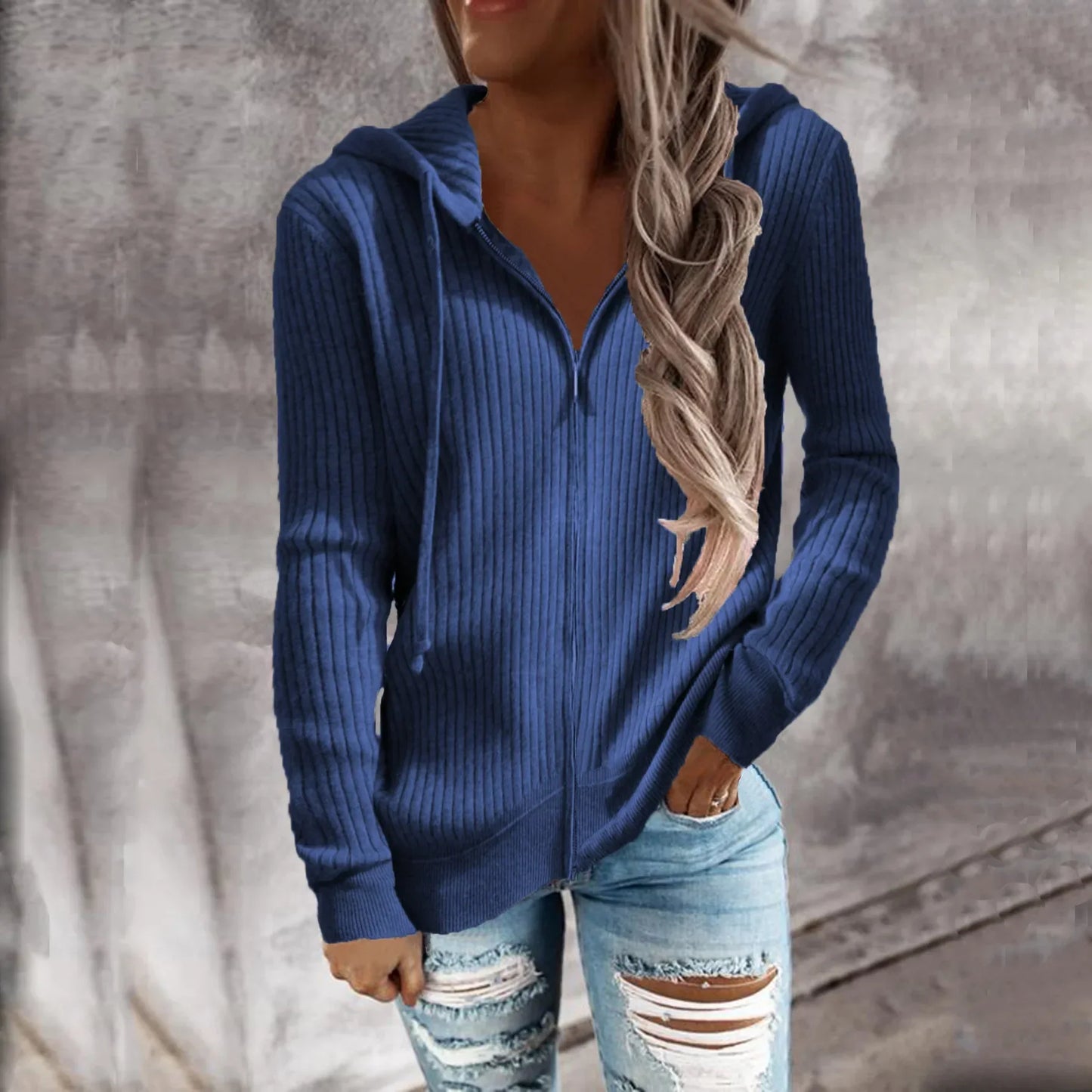 Femmes - Sweat à capuche zippé pour l'hiver - Le style douillet