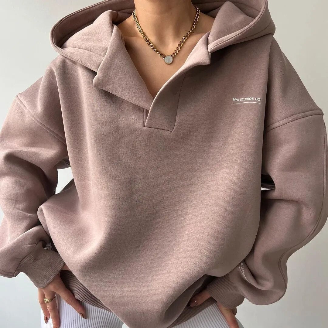 Femmes - Sweat à capuche surdimensionné - Tissu doux - Style épaules tombantes - Confort et Tendances