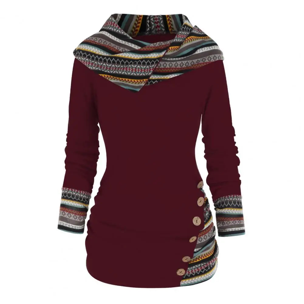 Femme - Sweatshirt d'hiver à capuche Ethno-Style
