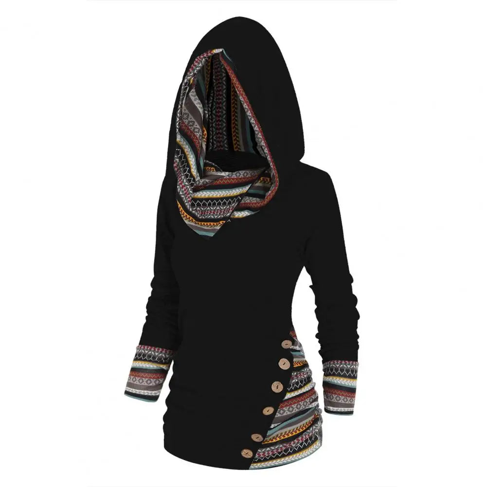 Femme - Sweatshirt d'hiver à capuche Ethno-Style