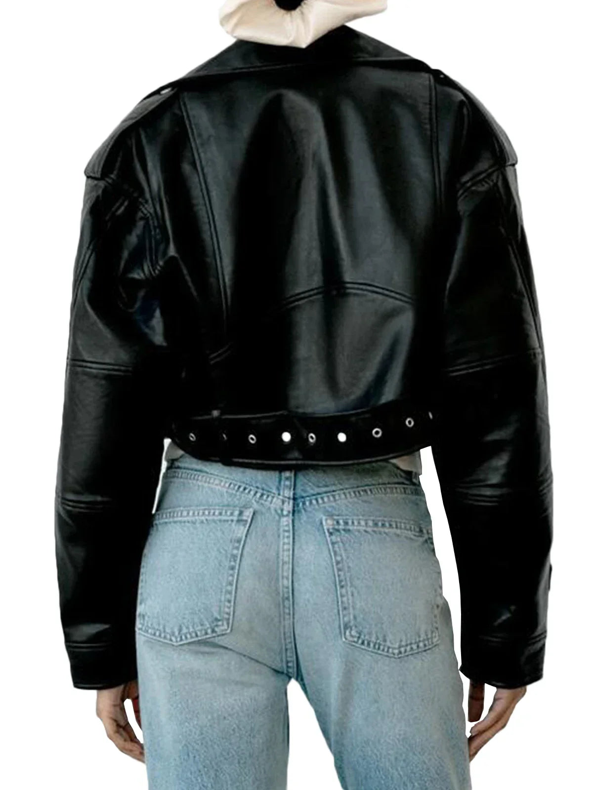 Femmes - Veste de motard classique - Cuir - Style décontracté, parfait pour l'automne