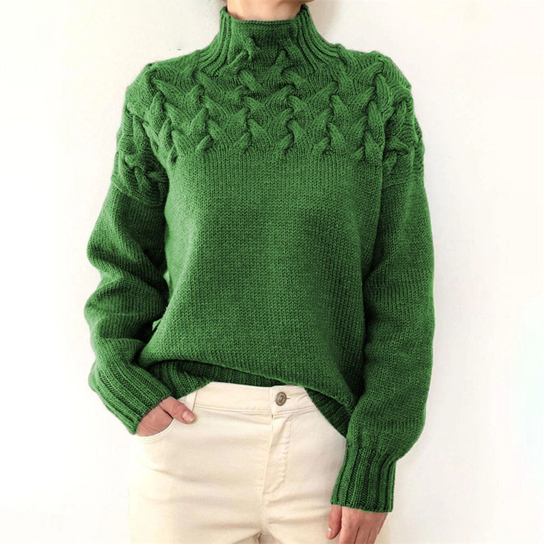 Femmes - Pull d'hiver en tricot - Col roulé doux et chaud - Pull tendance pour l'hiver