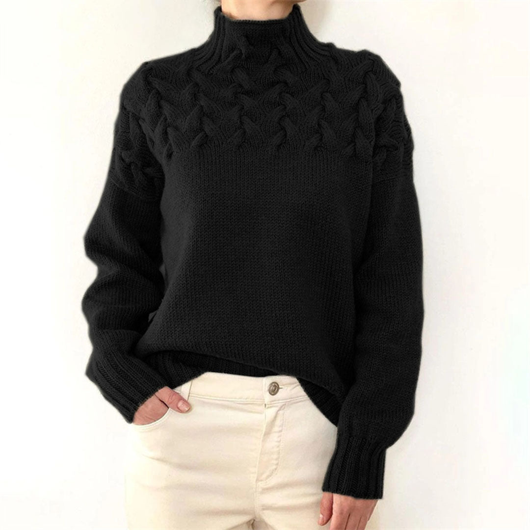 Femmes - Pull d'hiver en tricot - Col roulé doux et chaud - Pull tendance pour l'hiver