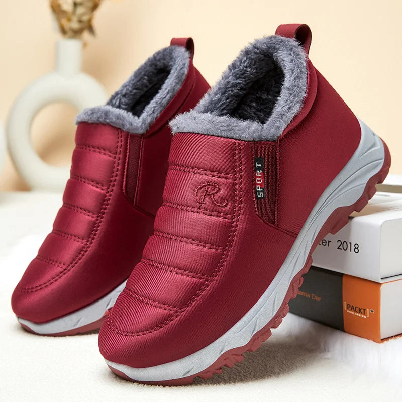 Femmes - Bottes d'hiver élégantes à enfiler - Fermeture à glissière - Confort et style pour l'hiver