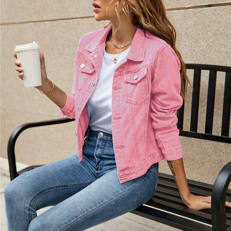 Femmes - Veste en jean légère et élégante - Tissu durable - Idéale pour l'été - Style décontracté et tendance