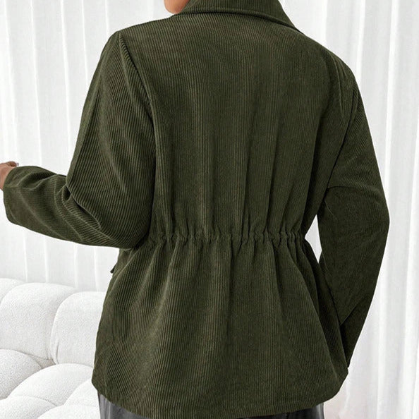 Femmes - Veste élégante en velours côtelé avec poches