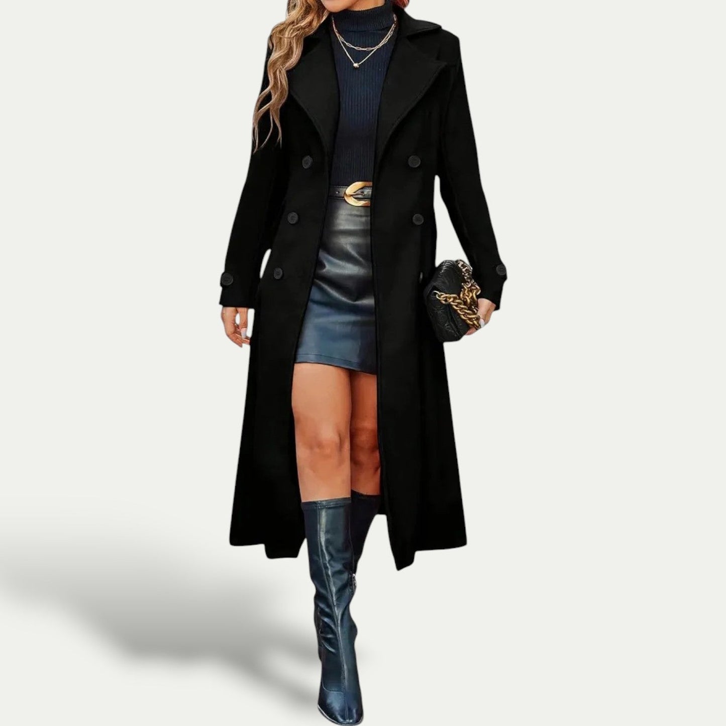 Femmes - Manteau d'hiver long - Double boutonnage