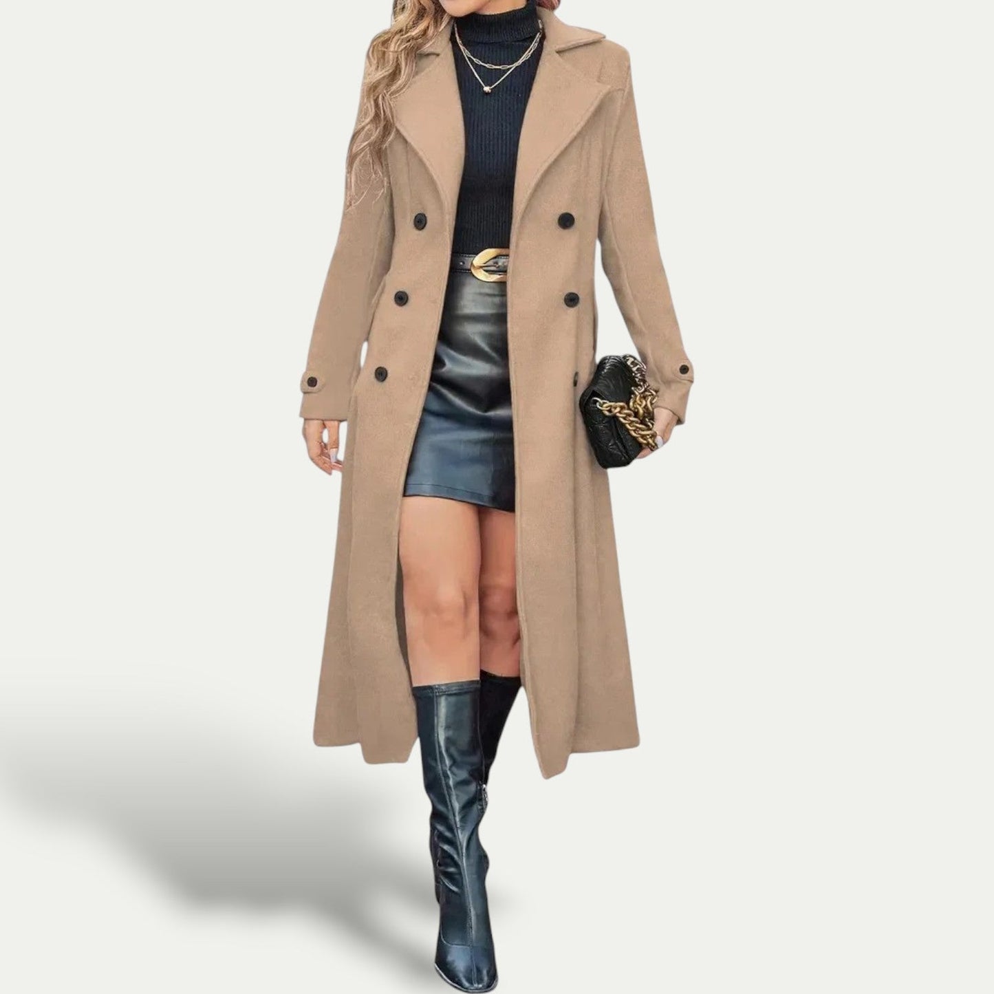 Femmes - Manteau d'hiver long - Double boutonnage