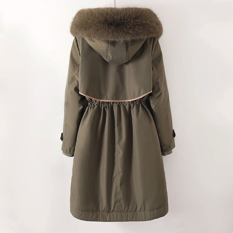 Femme - Doudoune d'hiver douillette - Modèle à capuche