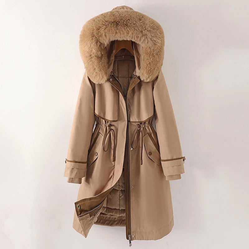 Femme - Doudoune d'hiver douillette - Modèle à capuche