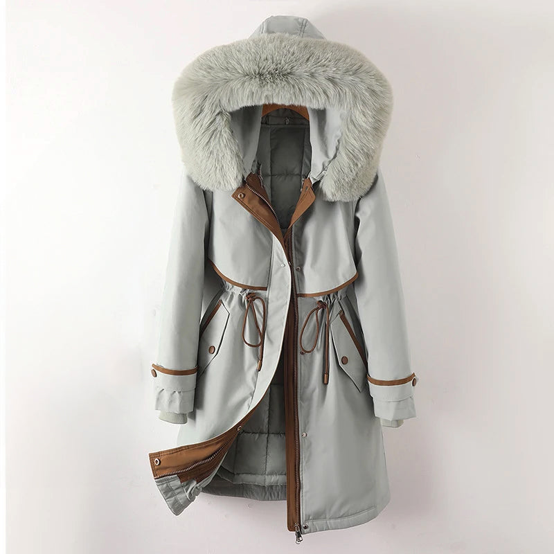Femme - Doudoune d'hiver douillette - Modèle à capuche