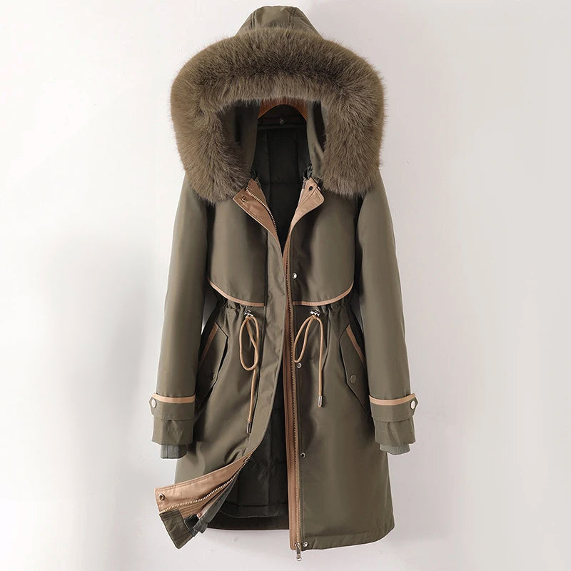 Femme - Doudoune d'hiver douillette - Modèle à capuche