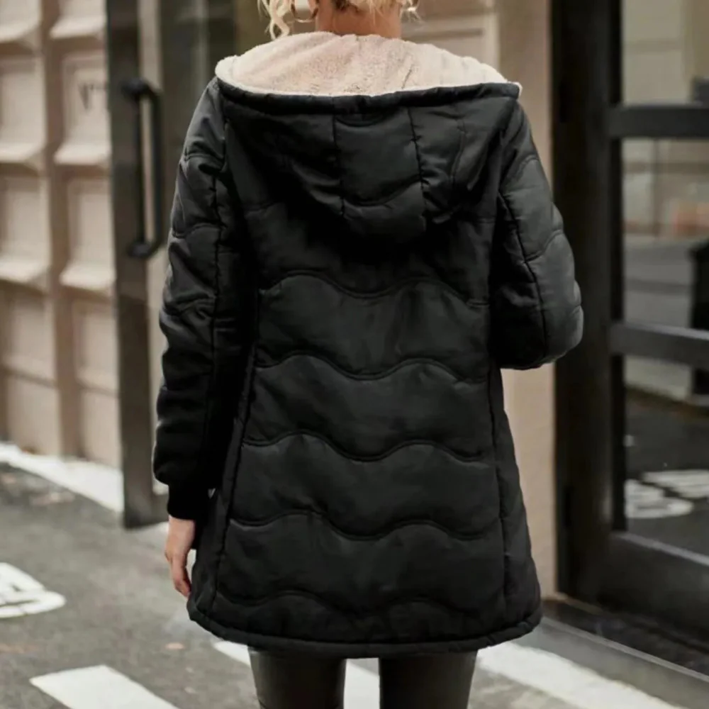 Femmes - Trench à capuche ajusté - Design matelassé