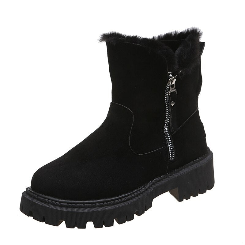 Femmes - Bottines antidérapantes - Cuir - Fermeture à glissière latérale - Confort et style