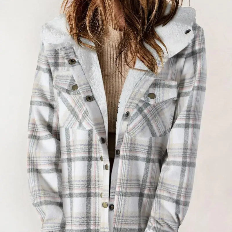 Femmes - Veste d'hiver - Carreaux classique - Doublure à capuchon - Élégance et confort pour la saison froide